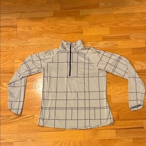 Nike Running Gray Checkered Quarter-Zip Pullover